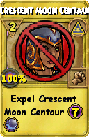 Wizard101 Myth spell card: Crescent Moon Centaur, Spell ID 4825