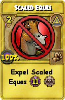Wizard101 Myth spell card: Scaled Eques, Spell ID 4826