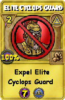 Wizard101 Myth spell card: Elite Cyclops Guard, Spell ID 4827