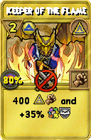 Wizard101 Myth spell card: Keeper of the Flame, Spell ID 4834