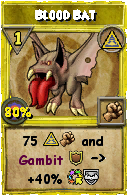 Wizard101 Myth spell card: Blood Bat, Spell ID 4847