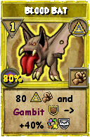 Wizard101 Myth spell card: Blood Bat, Spell ID 4848