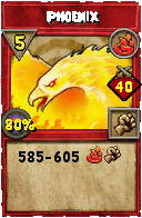 Wizard101 Fire spell card: Phoenix, Spell ID 4869