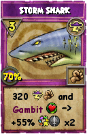 Wizard101 Storm spell card: Storm Shark, Spell ID 4870