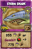 Wizard101 Storm spell card: Storm Shark, Spell ID 4871