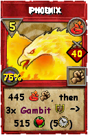 Wizard101 Fire spell card: Phoenix, Spell ID 4873