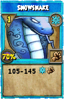 Wizard101 Ice spell card: Snowsnake, Spell ID 4875