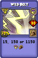 Wizard101 Storm spell card: Wild Bolt, Spell ID 4884