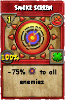 Wizard101 Fire spell card: Smoke Screen, Spell ID 4889