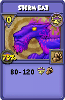 Wizard101 Storm spell card: Storm Cat, Spell ID 4892