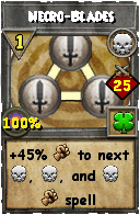 Wizard101 Death spell card: Necro-Blades, Spell ID 4907