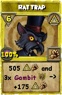 Wizard101 Myth spell card: Rat Trap, Spell ID 4913