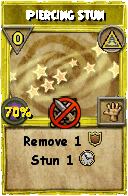 Wizard101 Myth spell card: Piercing Stun, Spell ID 4919