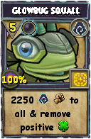 Wizard101 Shadow spell card: Glowbug Squall, Spell ID 4920