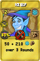 Wizard101 Ice spell card: Ice Elf, Spell ID 4927