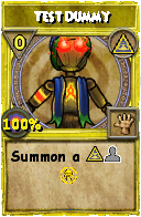 Wizard101 Myth spell card: Test Dummy, Spell ID 4934