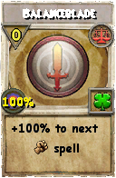 Wizard101 Balance spell card: Balanceblade, Spell ID 4953
