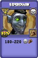 Wizard101 Death spell card: Leperchaun, Spell ID 4970