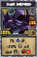 Wizard101 Shadow spell card: Dark Shepherd, Spell ID 4977