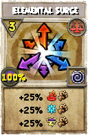 Wizard101 Balance spell card: Elemental Surge, Spell ID 4982