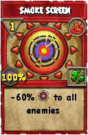 Wizard101 Fire spell card: Smoke Screen, Spell ID 4983