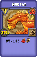 Wizard101 Fire spell card: Fire Cat, Spell ID 4986