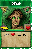 Wizard101 Life spell card: Dryad, Spell ID 4997