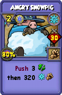 Wizard101 Ice spell card: Angry Snowpig, Spell ID 4844
