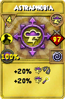 Wizard101 Storm spell card: Astraphobia, Spell ID 4656