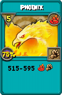 Wizard101 Fire spell card: Phoenix, Spell ID 4536