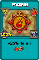 Wizard101 Fire spell card: Wyldfire, Spell ID 4118