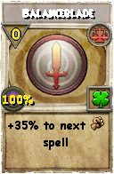 Wizard101 Balance spell card: Balanceblade, Spell ID 4458