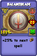 Wizard101 Balance spell card: Balanceblade, Spell ID 4462