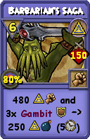Wizard101 Myth spell card: Barbarian's Saga, Spell ID 4006