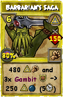 Wizard101 Myth spell card: Barbarian's Saga, Spell ID 4006