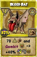 Wizard101 Myth spell card: Blood Bat, Spell ID 4901