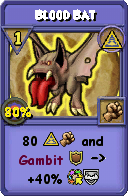 Wizard101 Myth spell card: Blood Bat, Spell ID 4851