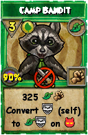 Wizard101 Life spell card: Camp Bandit, Spell ID 4452