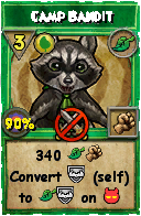 Wizard101 Life spell card: Camp Bandit, Spell ID 4450