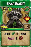 Wizard101 Life spell card: Camp Bandit, Spell ID 4448