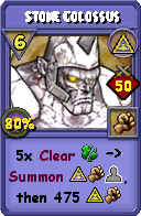 Wizard101 Myth spell card: Stone Colossus, Spell ID 4310