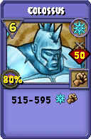 Wizard101 Ice spell card: Colossus, Spell ID 4186