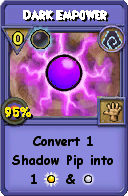 Wizard101 Shadow spell card: Dark Empower, Spell ID 4926
