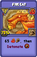 Wizard101 Fire spell card: Fire Cat, Spell ID 4062