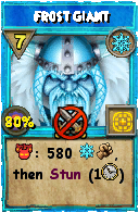 Wizard101 Ice spell card: Frost Giant, Spell ID 4677
