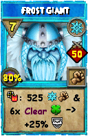 Wizard101 Ice spell card: Frost Giant, Spell ID 4674
