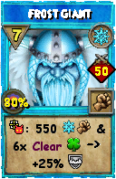 Wizard101 Ice spell card: Frost Giant, Spell ID 4679