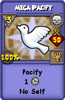 Wizard101 Death spell card: Mega Pacify, Spell ID 4785