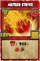 Wizard101 Fire spell card: Meteor Strike, Spell ID 4293