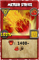 Wizard101 Fire spell card: Meteor Strike, Spell ID 4302